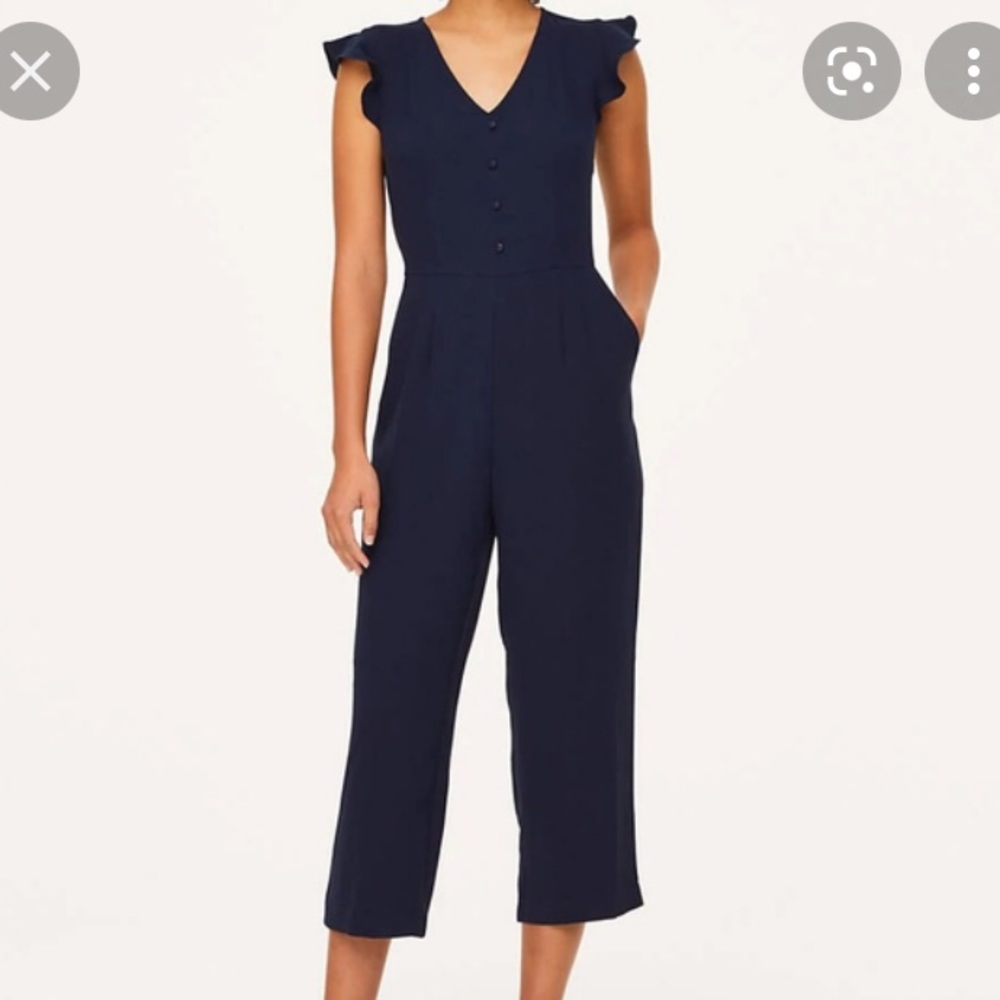 LOFT. Flutter Sleeves Jumpsuit 12 NWT